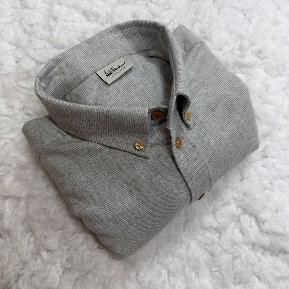 LUIS TRENKER Flannel Over Shirt Mens Large Gray Casual Made In Portugal $395 New